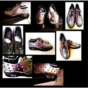 New Rare/Unique Fashion. High Grade Genuine Calf Leather Metallic Shoes, Italy